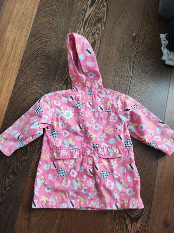 Parka rose à motif