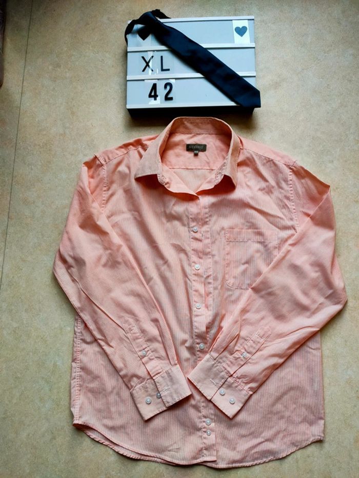 Chemise à rayures orange taille 42/XL in extenso