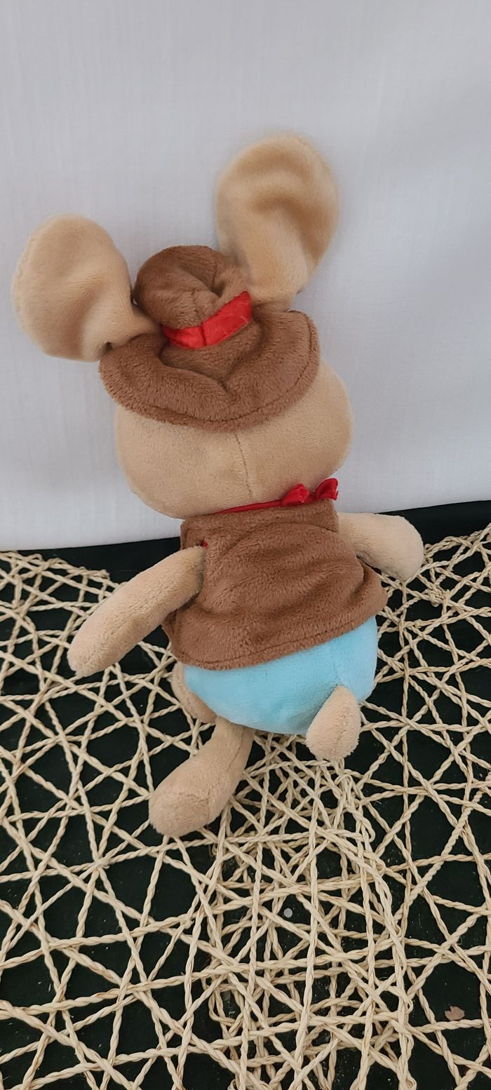 Peluche lapin SERGENT MAJOR Licowboy cowboy marron bleu Ideal Promotion 25 cm - photo numéro 3