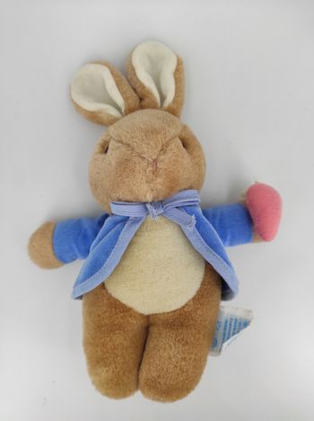 Peluche Lapin Beige Bleu Carotte Eden Vintage
