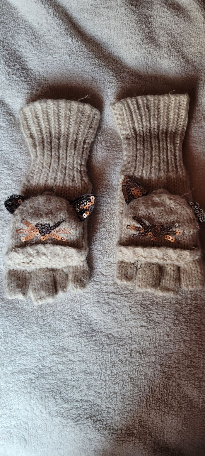 Gants mitennes fille