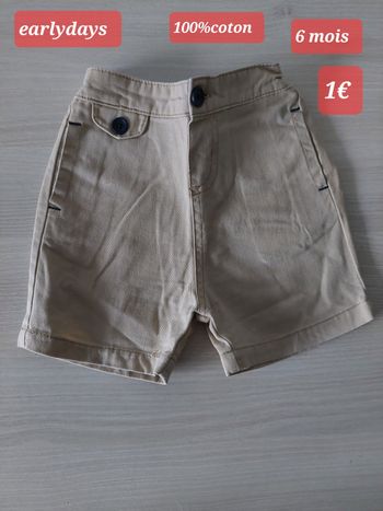 Short garçon 6 mois