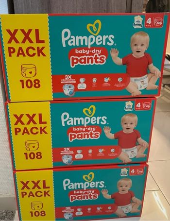 Lot de 3 pampers baby-dry-pants  pack xxl 324