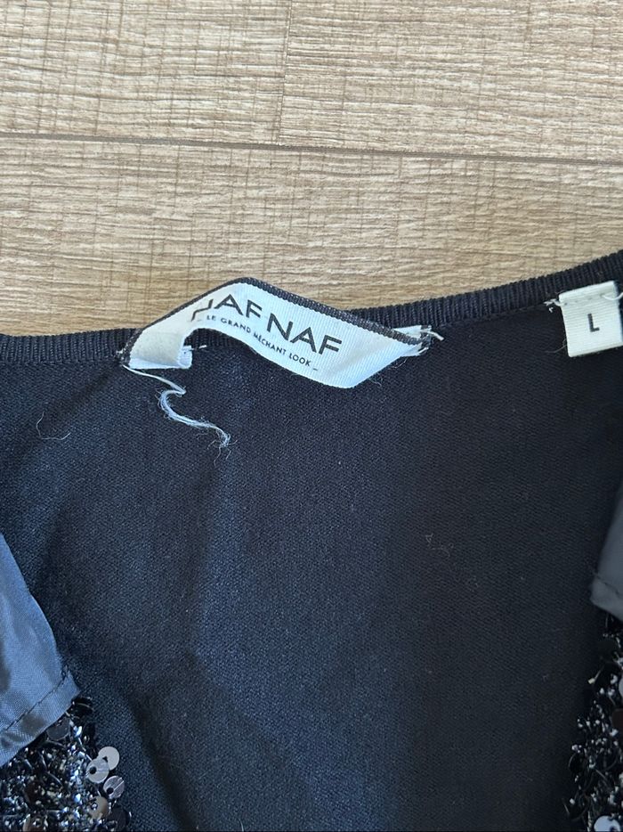 Veste noire avec sequins Naf Naf taille L jamais portée - photo numéro 9