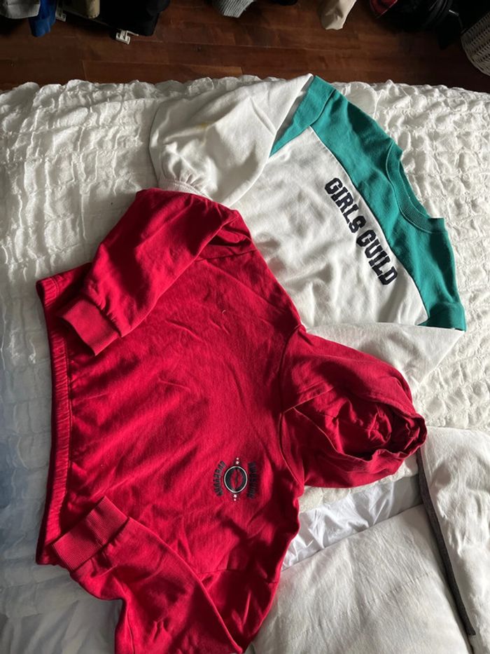 Lot de 2 sweat-shirt courts 12 ans