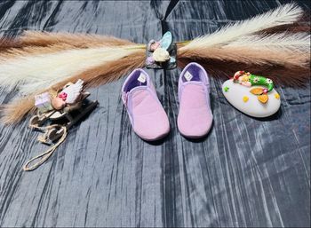 Chaussons bottines bébé lilas / mauve