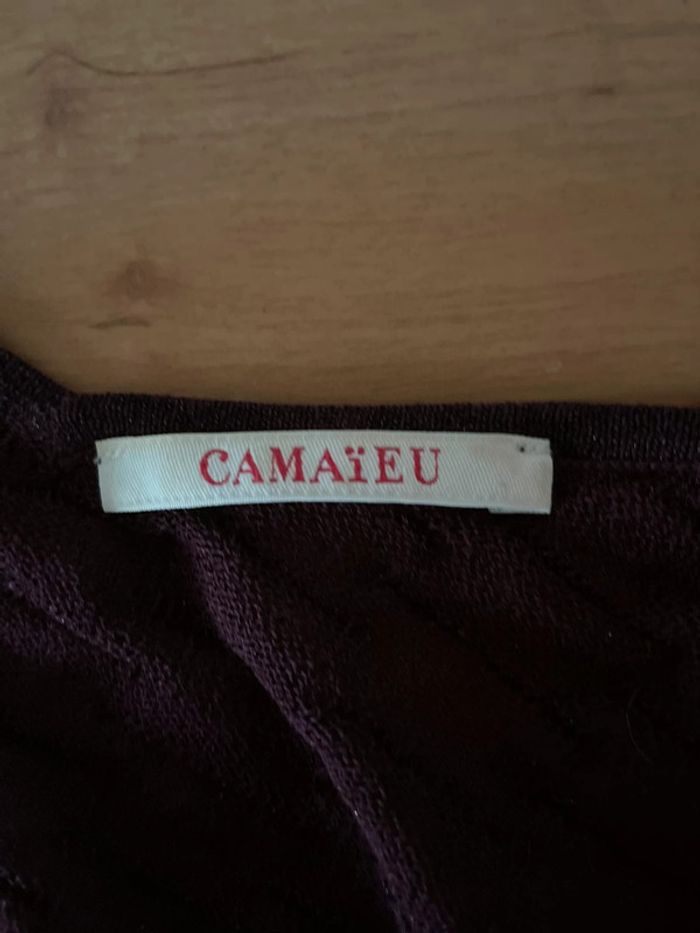 Haut translucide bordeau - 38 - camaïeu - photo numéro 7