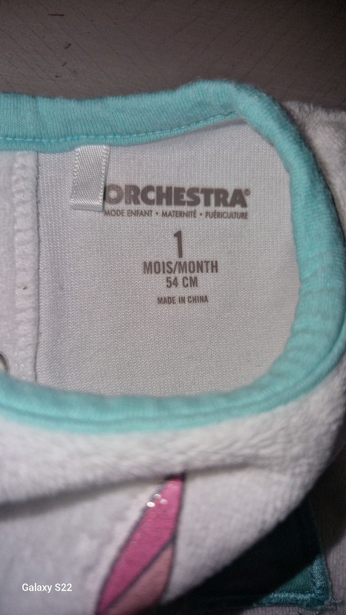 Pyjama licorne ORCHESTRA 1M/54CM - photo numéro 3