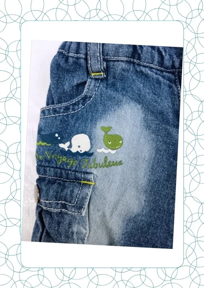 Short en jean 3 mois Tissaia - photo numéro 2