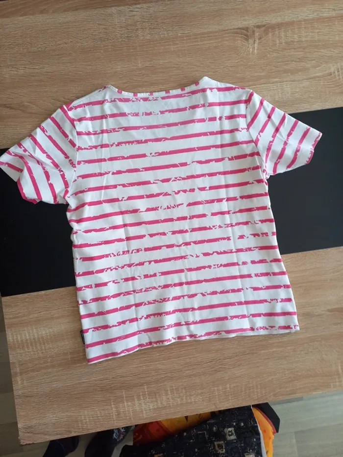 Tee-shirt blanc et rose Femme T.M/L - photo numéro 10