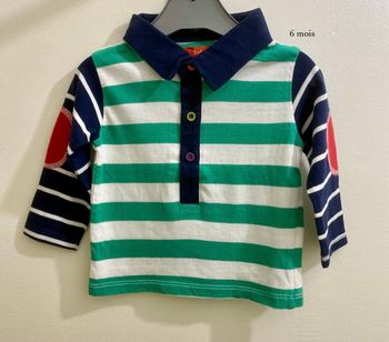 Polo t-shirt manches longues multicolores à rayures bébé garçon taille 6 mois Tissaia