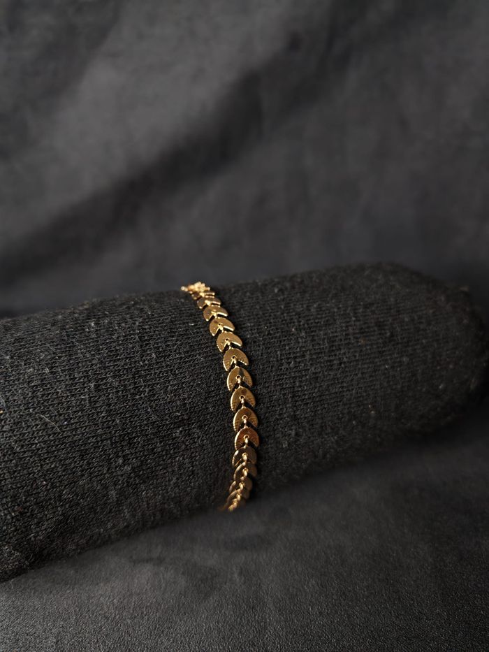 Bracelet doré maille épi chevrons – 21,5 cm –Jamais porté - photo numéro 3