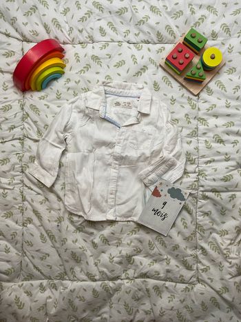 chemise manches longues blanche 9/12 mois zara