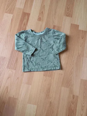 T-shirt manches longues Primark motif animaux vert d'eau 12-18 mois