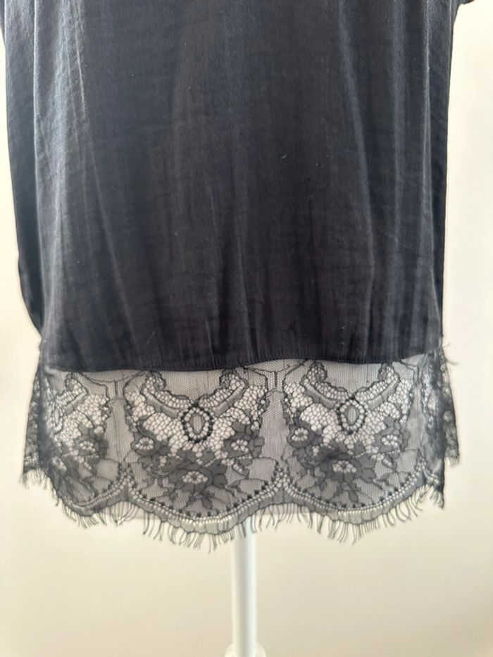 Blouse noire et dentelle gothique Promod T40 L - photo numéro 3