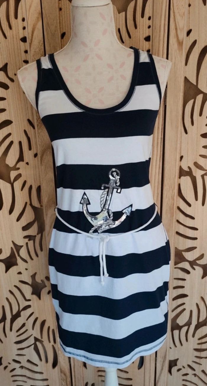 Robe marinière Encre sequins T 38 Heine - photo numéro 2