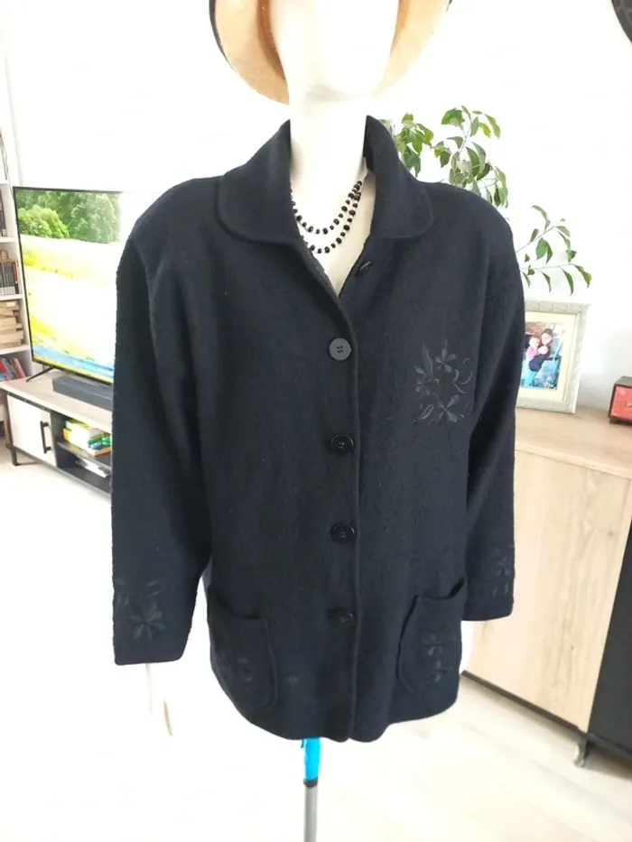Veste en laine noir femme T44 - photo numéro 2