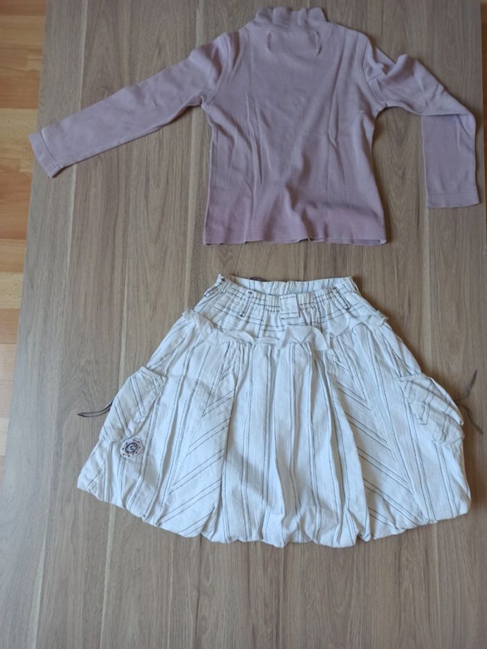 Col roulé Lila mademoiselle DDP 8 ans et jupe blanche ooxoo 10 ans élastique dans le dos - photo numéro 9