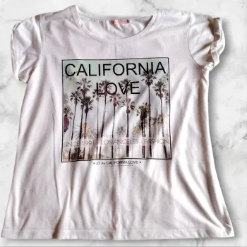 T-shirt blanc imprimé “California Love” Gemo Casual