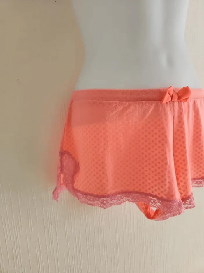 Short de pyjama Undiz corail avec dentelle taille S - photo numéro 2