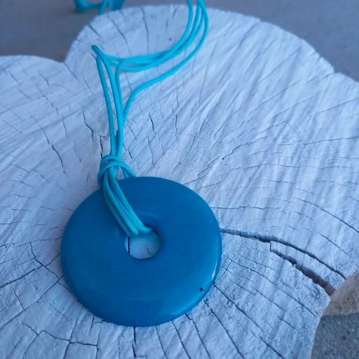 Collier pendentif vintage turquoise - photo numéro 3