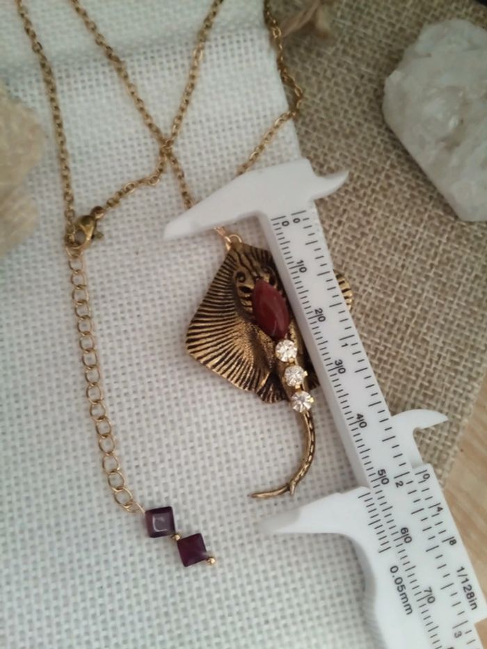 Collier raie avec Pierres semi précieuses - photo numéro 3