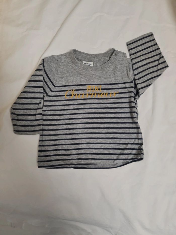 T-shirt ML rayé 12 mois TAO