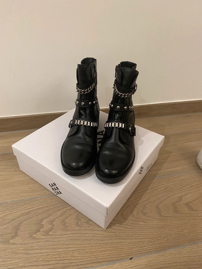 Bottines entièrement en cuir San Marina état neuf 41 - photo numéro 2