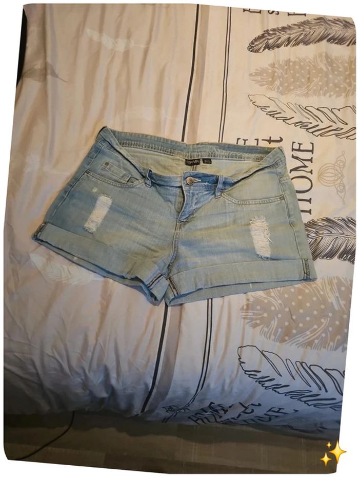 Short taille basse 42 bleu clair