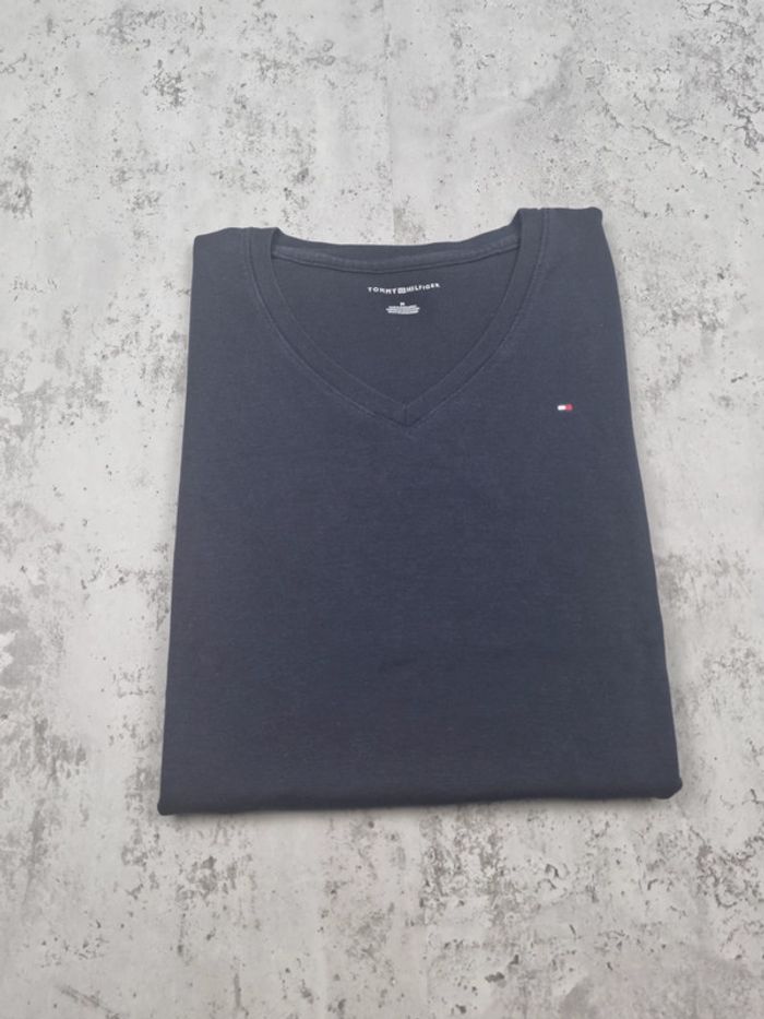 T-shirt col V Tommy Hilfiger bleu marine – Taille M Femme - photo numéro 2