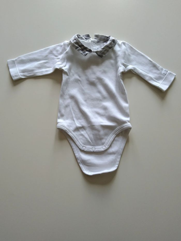 bodie jacadi avec petit col à carreaux fille garcon mixte 1 mois