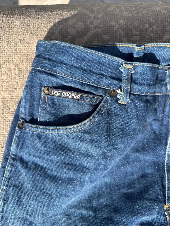 Jean droit bleu brut taille haute Lee Cooper - Taille 36 - photo numéro 5