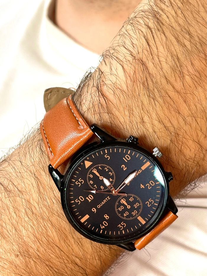 Sublime montre quartz marron neuve - photo numéro 4