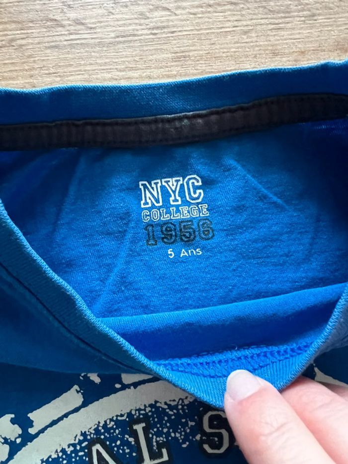 T-shirt manches longues bleu garçon NYC 5 ans - photo numéro 2