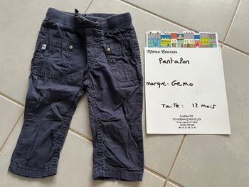 Pantalon garçon 12 mois