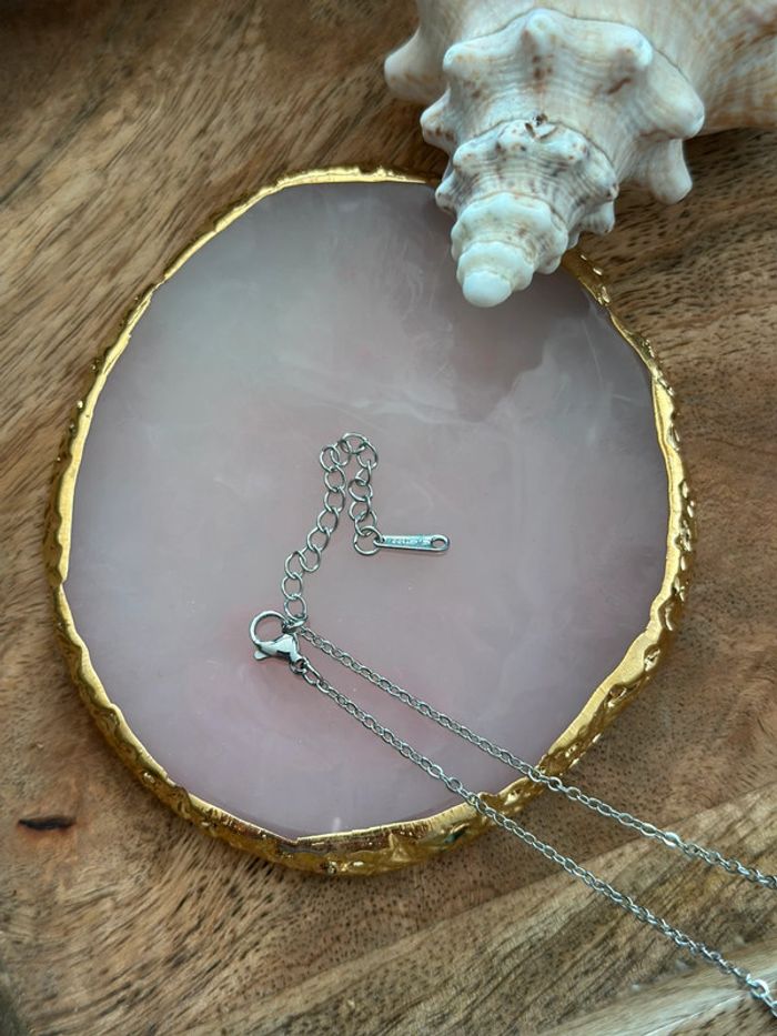 Collier queue de sirène argentée & perle d’eau douce naturelle – Neuf - photo numéro 5