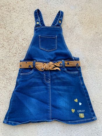 Robe en jean bleu et beige gemo