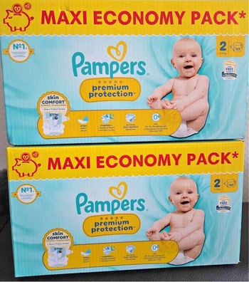 Lot de 2 cartons des couches Pampers taille 2 premuim