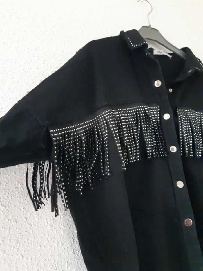 Veste overzise  femme franges taille M - photo numéro 4