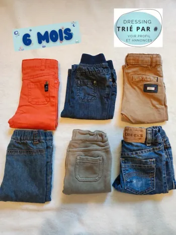 Lot 6 pantalons / jeans 6 mois