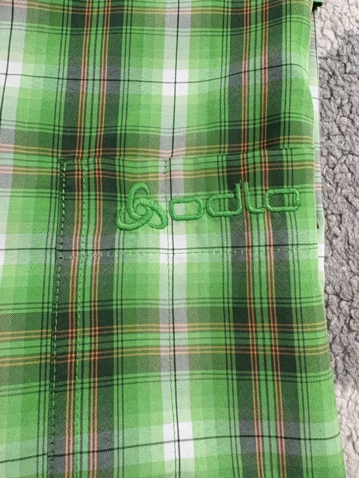 Chemise à carreaux Odlo | Vert | Taille S - photo numéro 4