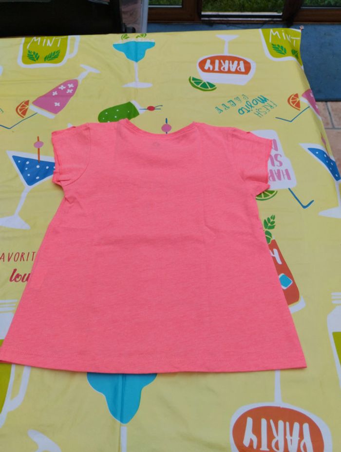 Tee-shirt manches courtes 5 ans fille Z rose fluo - photo numéro 4