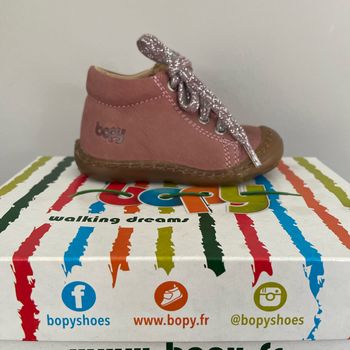 Bottines rose cuir Bopy