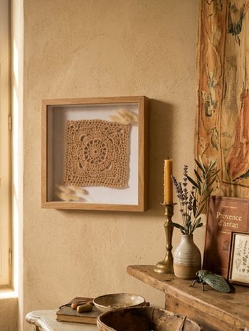 Cadre avec granny au crochet 