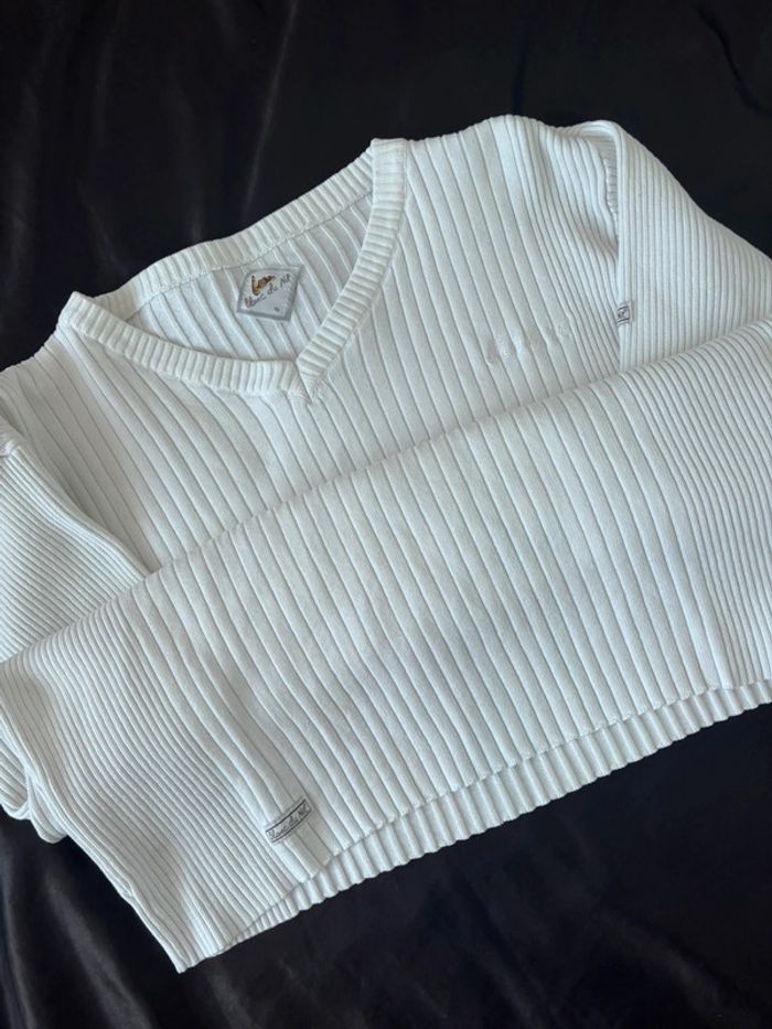Blanc du nil S pull col V homme - photo numéro 3