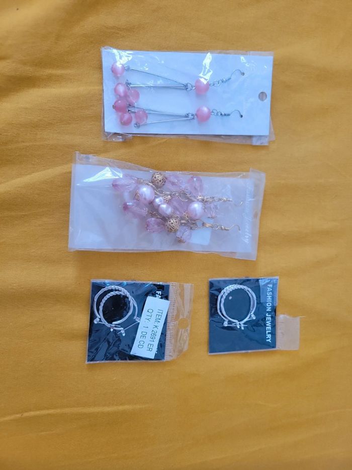 Lot paire de boucle d'oreilles percé perles créole pendentif