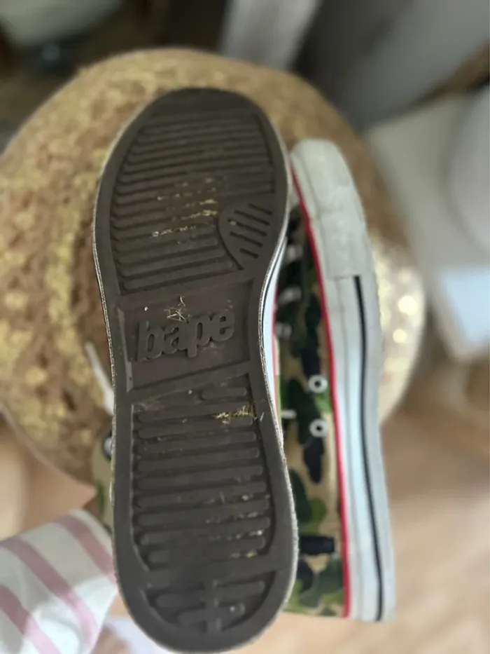 BAPE x Converse Shark Trainers in green camo pointure 11us - photo numéro 9