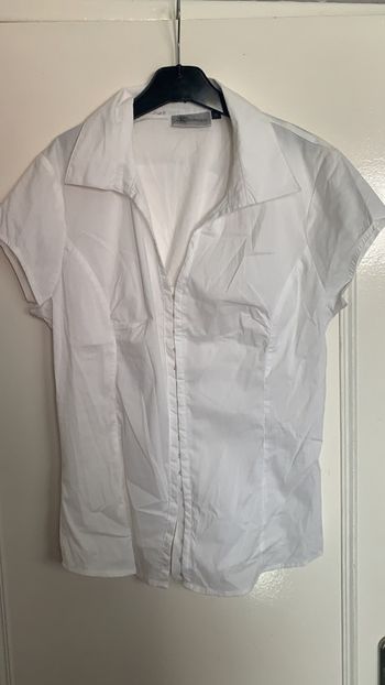 Chemisier blanc manches courtes taille 42