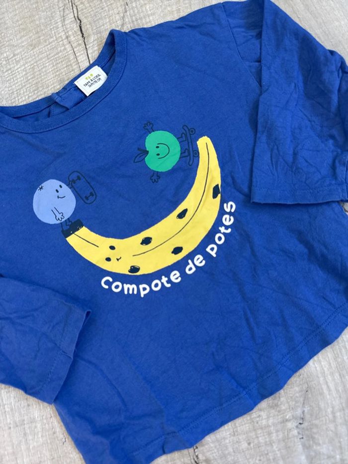 Teeshirt manches longues bleu - photo numéro 2
