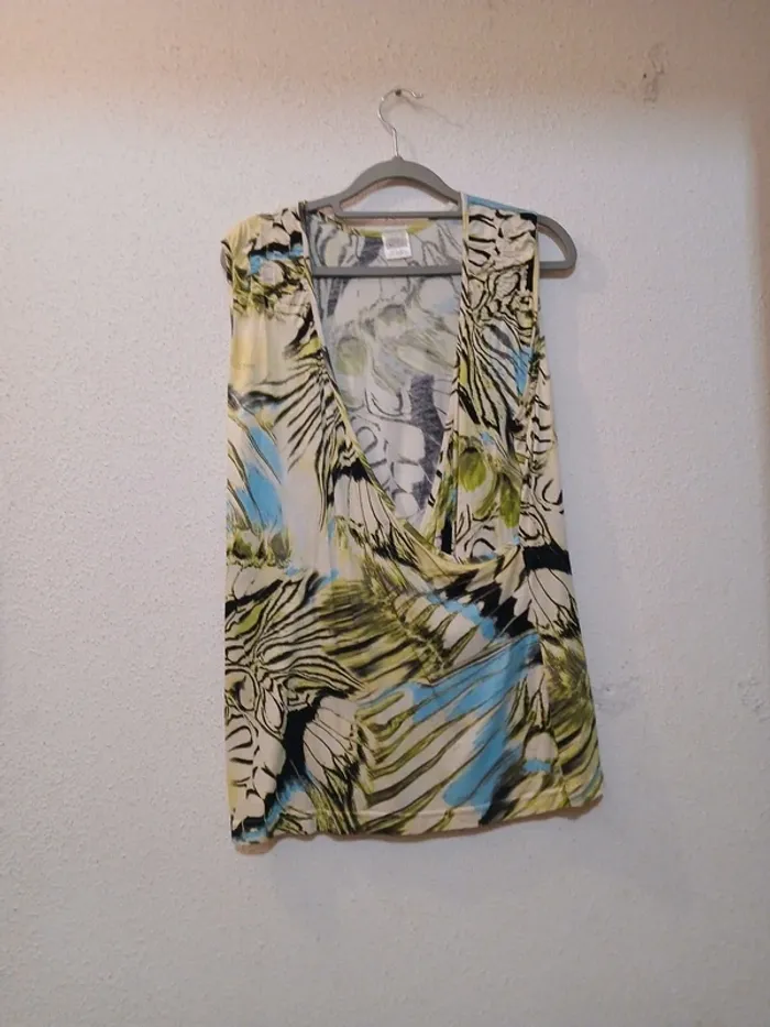 Blouse legere fleuris vert/bleu" M&S mode" taille xl 48/50